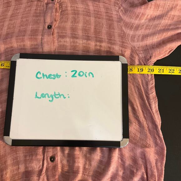 Ariat Pink Lightweight Semi-Sheer Crew Neck Button Front Shirt Size M - Picture 9 of 10